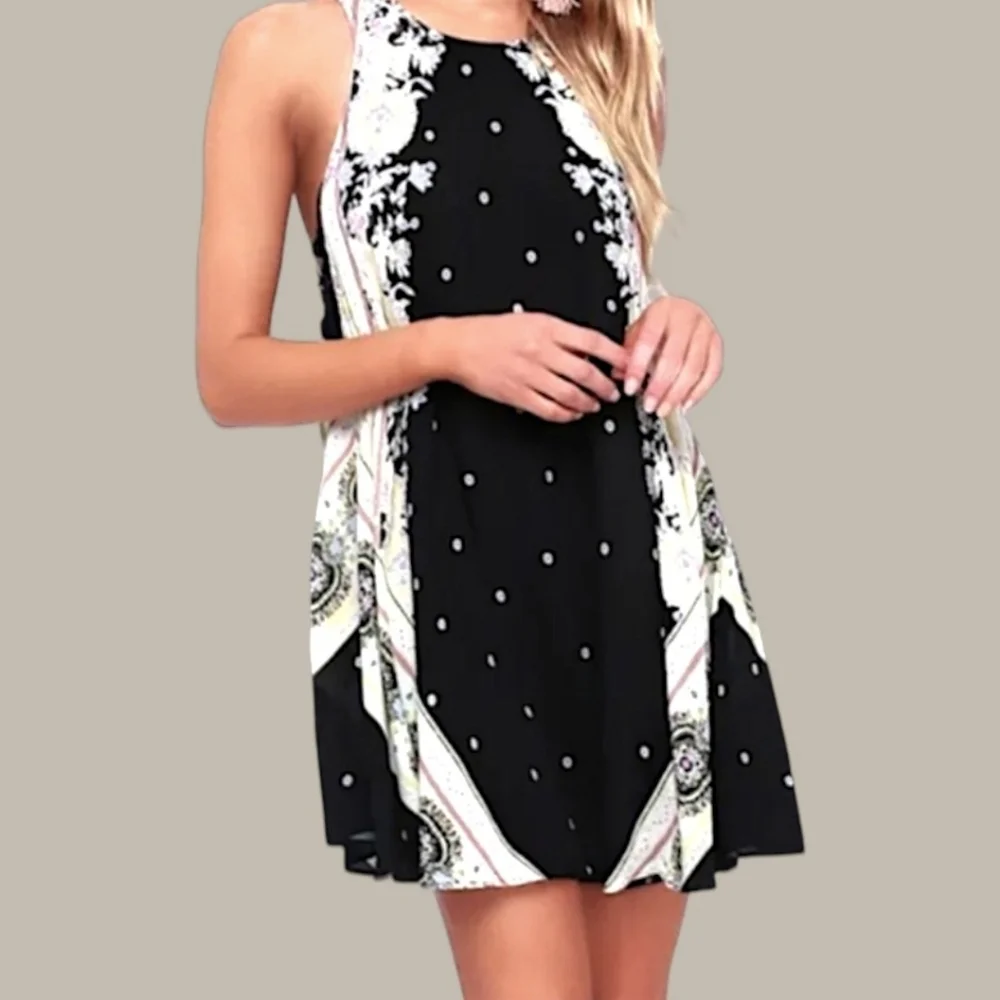👗Free People Elegant Black & White Darjeeling Floral Dress - Picture 5 of 11